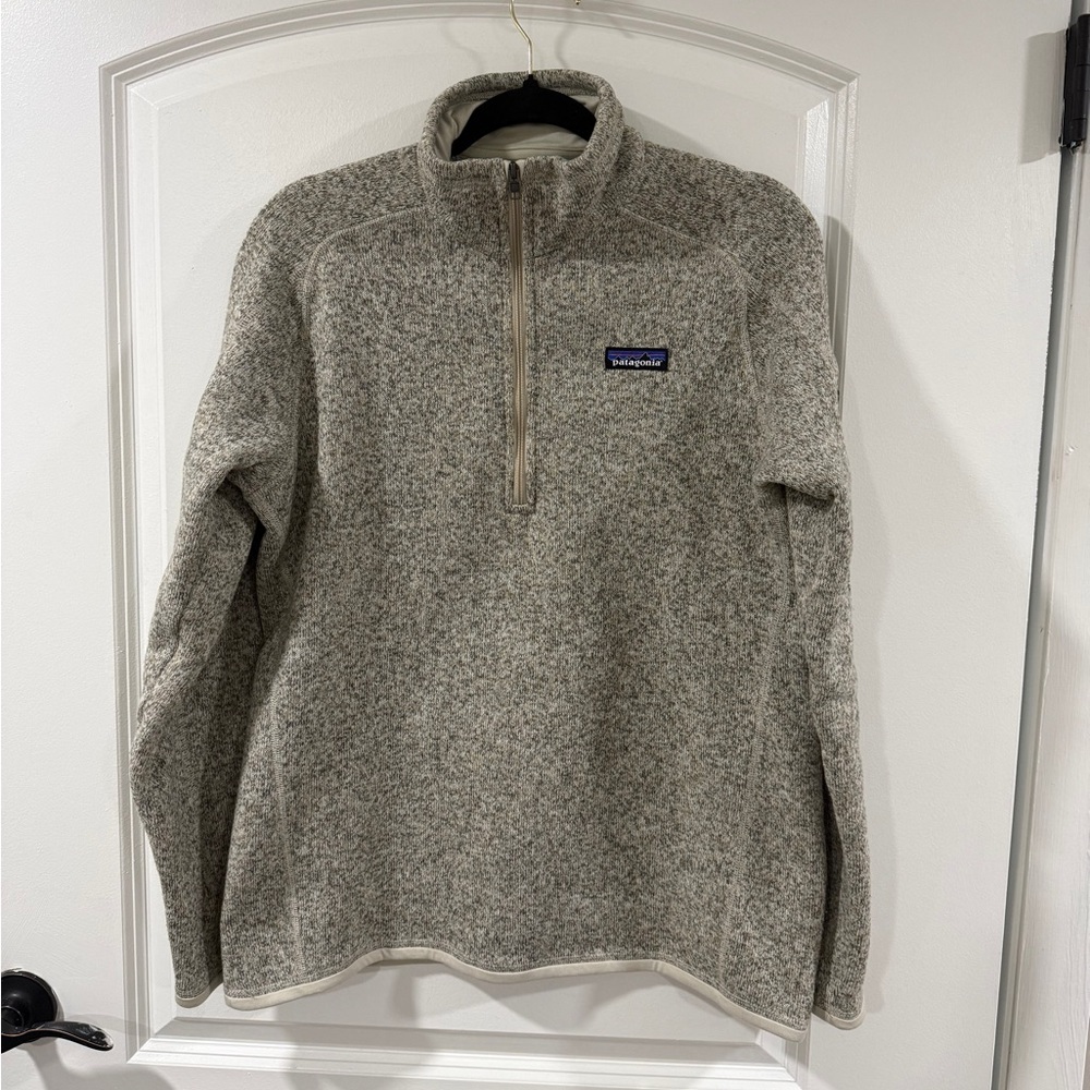 Patagonia Synchilla Fleece 1/4 Zip Pullover Beige Oatmeal Women’s Size L - Picture 2 of 12